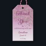 Falling Rose Gold Glitter Sweet 16 Personalized Gift Tags<br><div class="desc">A modern and chic rose gold glitter falling on the side on a dusty pink gradient background. 
You can change the text colors on both sides with Zazzle tools.</div>