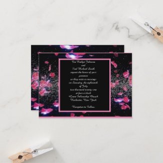 Falling Rose Petals Wedding Invitation