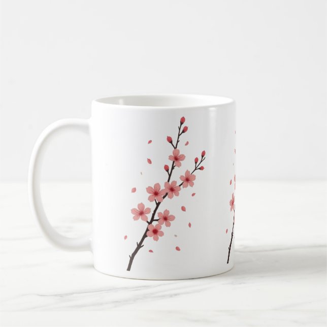 Falling Sakura Blossoms Coffee Mug (Left)