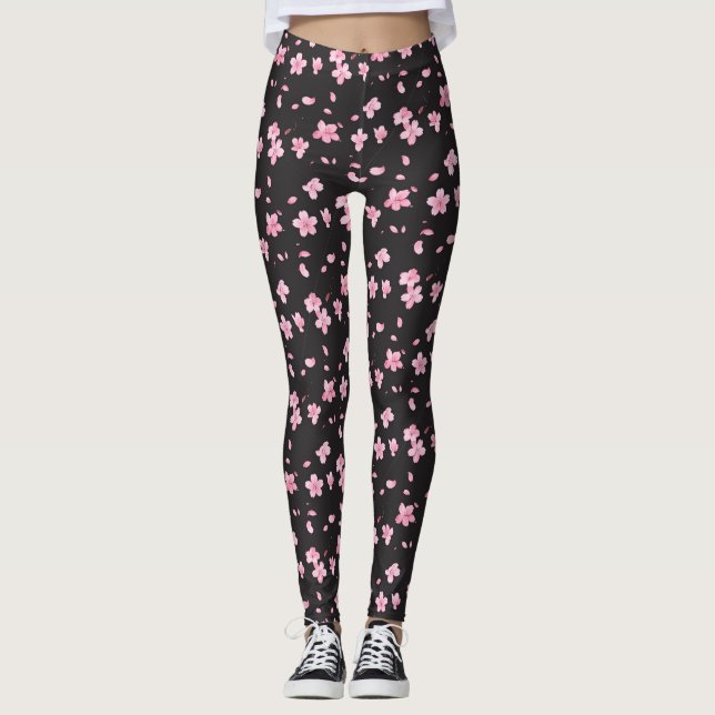 Falling Sakura Blossoms Leggings (Front)
