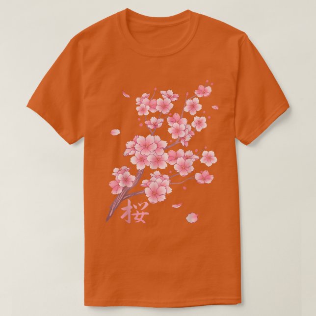 Falling Sakura Cherry Blossom  T-Shirt (Design Front)