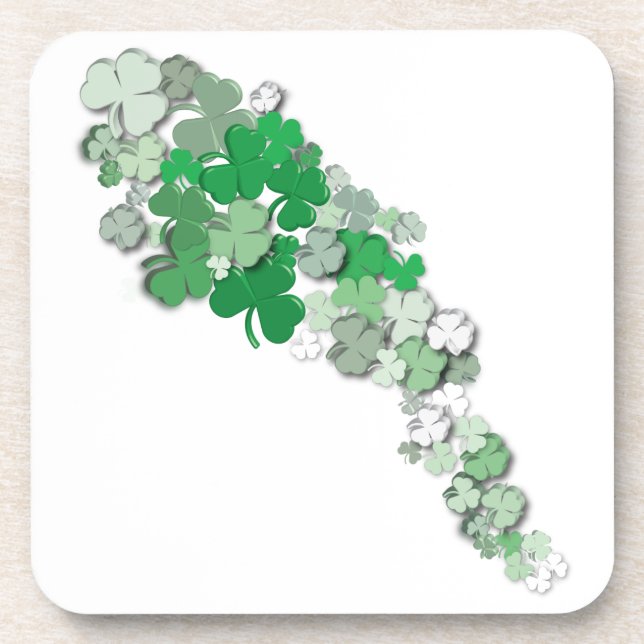 Falling Shamrocks Drink Coaster (Front)