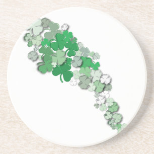 Falling Shamrocks Sandstone Coaster