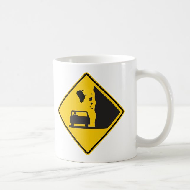 Falling Sheep Zone Highway Sign Coffee Mug (Right)