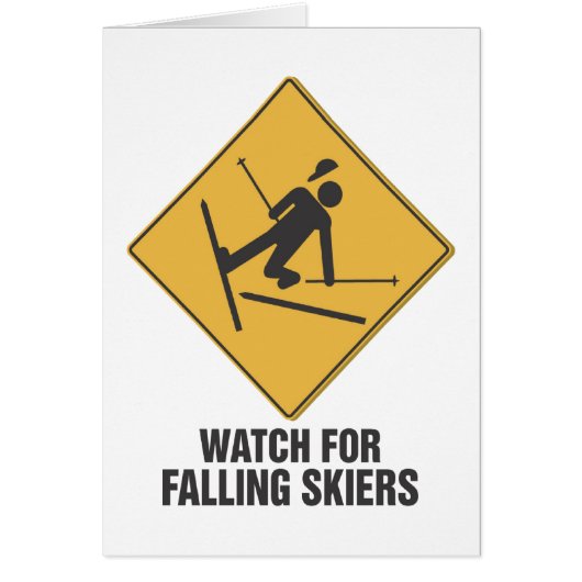 Falling Skiers Cards (Front)