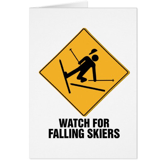 Falling Skiers Cards (Front)