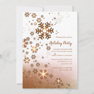 Falling Snow Holiday Party Invitation