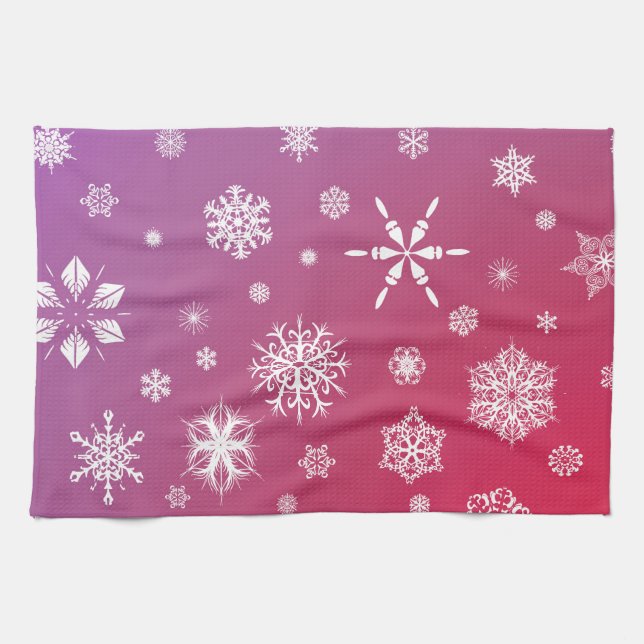 Falling snow kitchen towel (Horizontal)