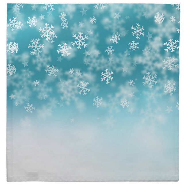 Falling Snowflakes ❄️❄️ Cloth Napkin (Front)