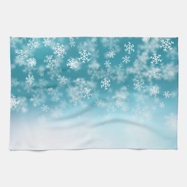Falling Snowflakes ❄️❄️ Kitchen Towel (Horizontal)