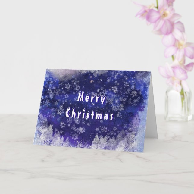Falling Snowflakes Winter Christmas Card (Orchid)
