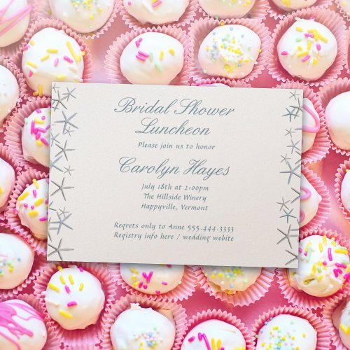 Falling Starfish Elegant Bridal Shower Invitation