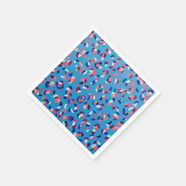 Falling Stars Blue Abstract Napkins (Corner)