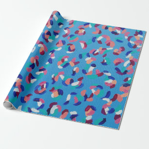 Falling Stars Blue Wrapping Paper