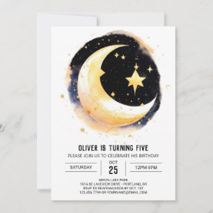 Falling Stars Cosmic Birthday Invitation