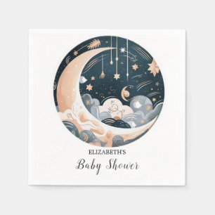 Falling Stars Nebula Stars Baby Shower Napkins