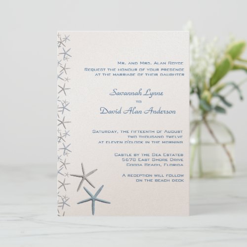 Falling Stars Tropical Wedding Invitations