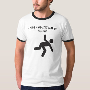 Falling Stick Man Afraid of Heights T-Shirt