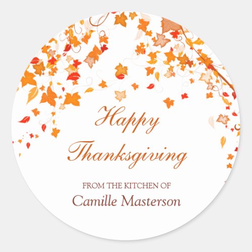 Falling Thanksgiving Leaves Kitchen Sticker