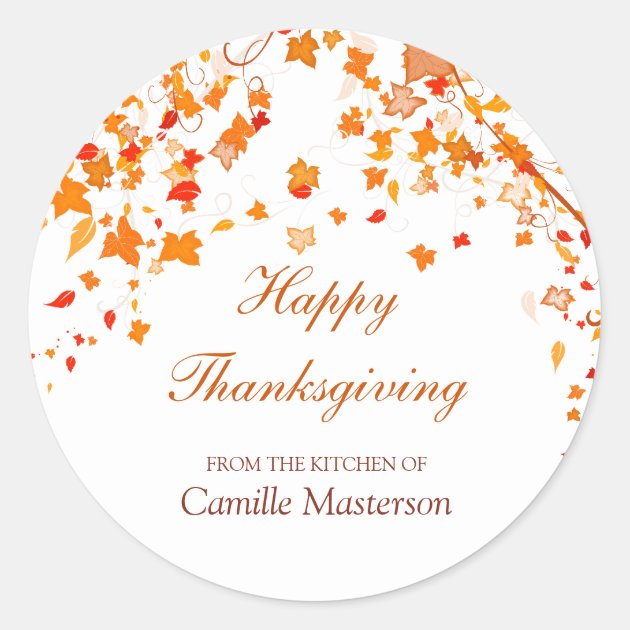 Falling Thanksgiving Leaves Kitchen Sticker