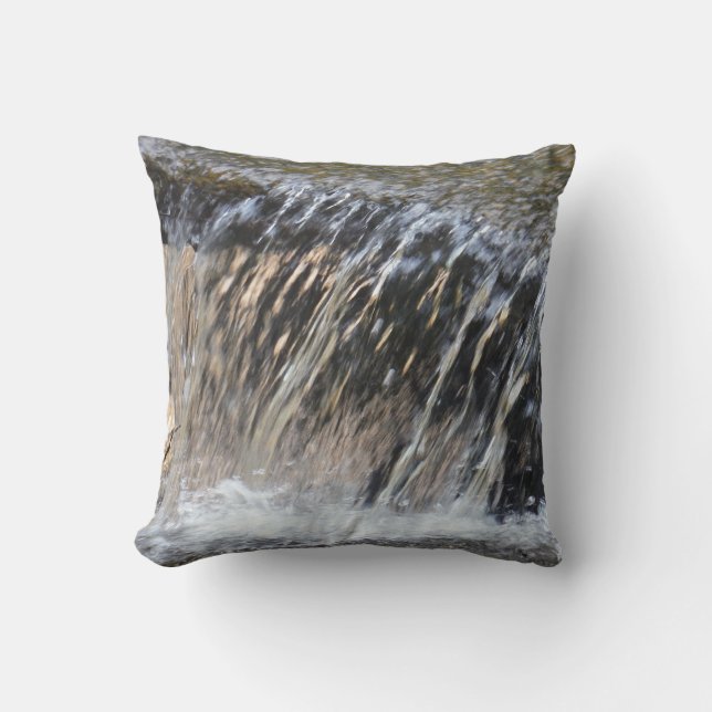 falling water almost SOLID white grey/ gray PILLOW (Front)
