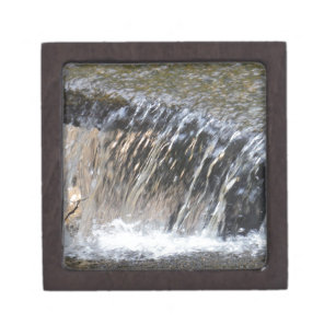 Falling Water, cool blue gray and white stream Gift Box
