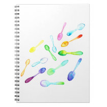 Falling Watercolor Spoons Notebook