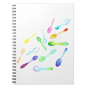 Falling Watercolor Spoons Notebook