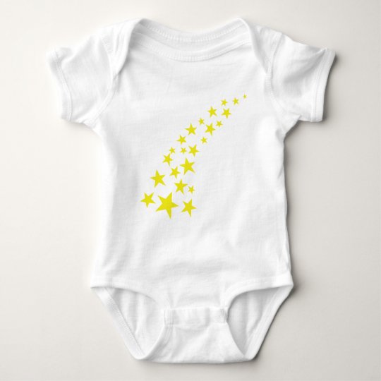 falling yellow stars baby bodysuit