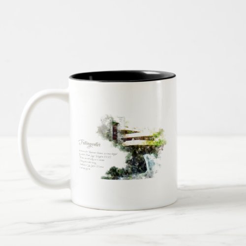 Fallingwater Landscape Watercolor Two_Tone Coffee Mug