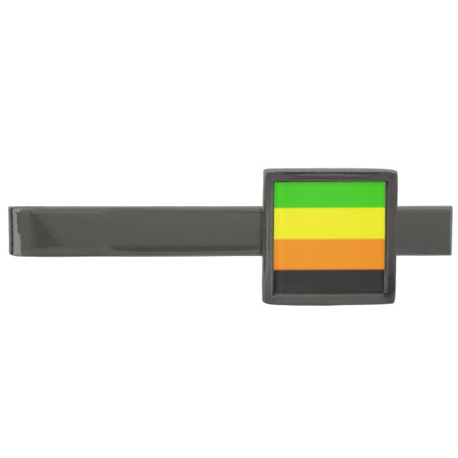 Fallln Aromantic Pride Flag Gunmetal Finish Tie Clip (Front)