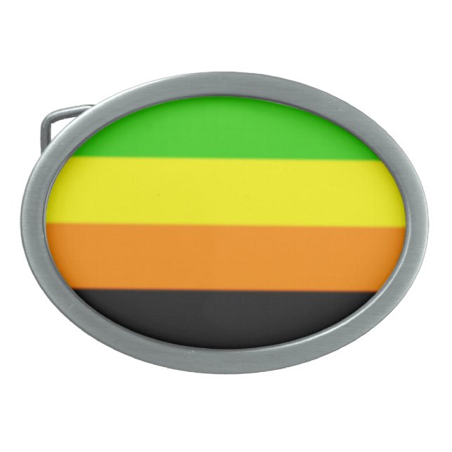 Fallln Aromantic Pride Flag Oval Belt Buckle (Front)
