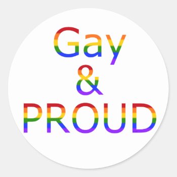 Fallln Gay And Proud Classic Round Sticker by FallnAngelCreations at Zazzle