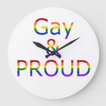 Fallln Gay And Proud Large Clock by FallnAngelCreations at Zazzle