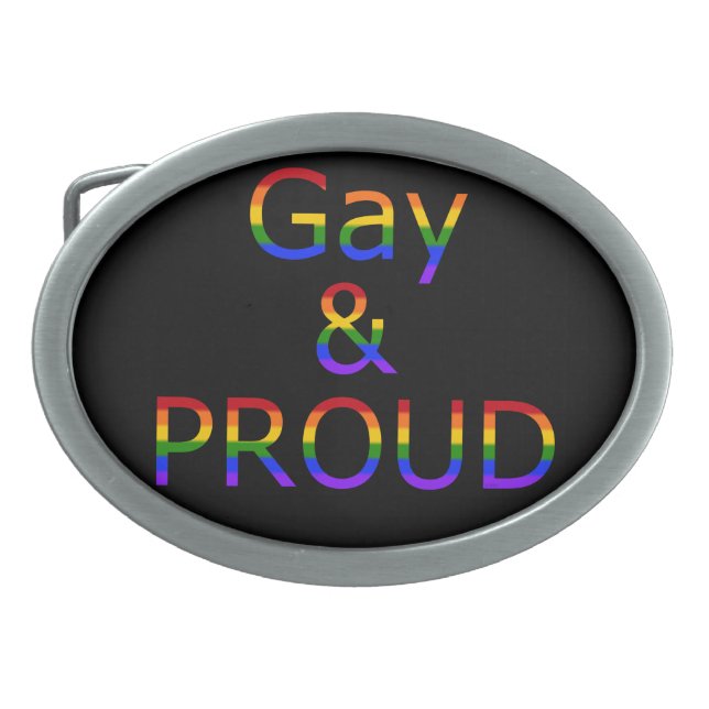Fallln Gay and Proud Oval Belt Buckle (Front)