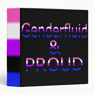 Fallln Genderfluid and Proud 3 Ring Binder