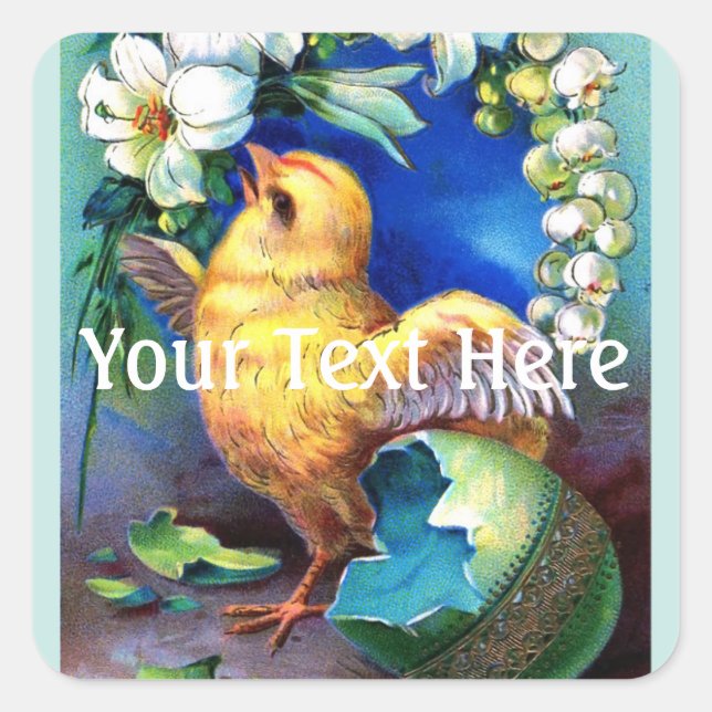 Falln A Happy Easter Chick Square Sticker (Front)
