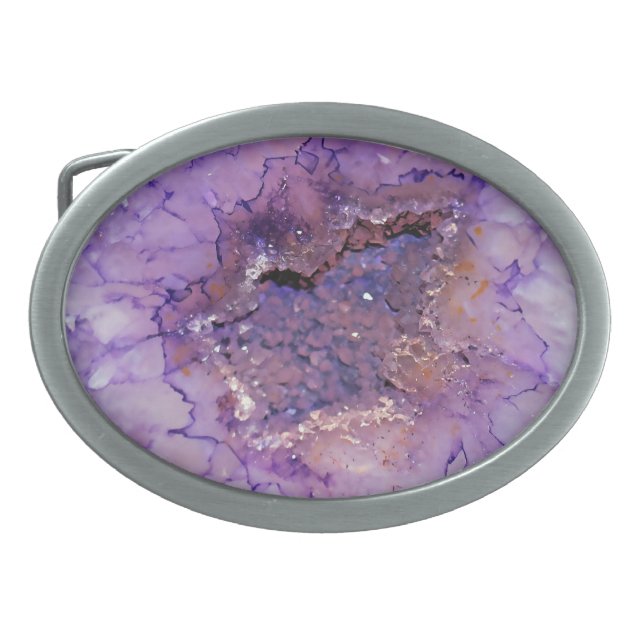 Falln Amethyst Geode Belt Buckle (Front)