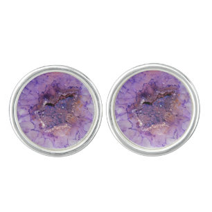 Falln Amethyst Geode Cufflinks