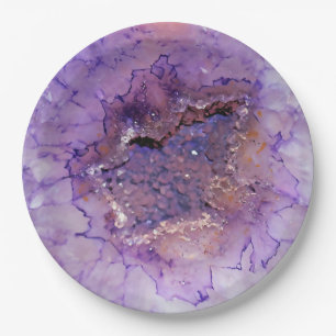 Falln Amethyst Geode Paper Plates