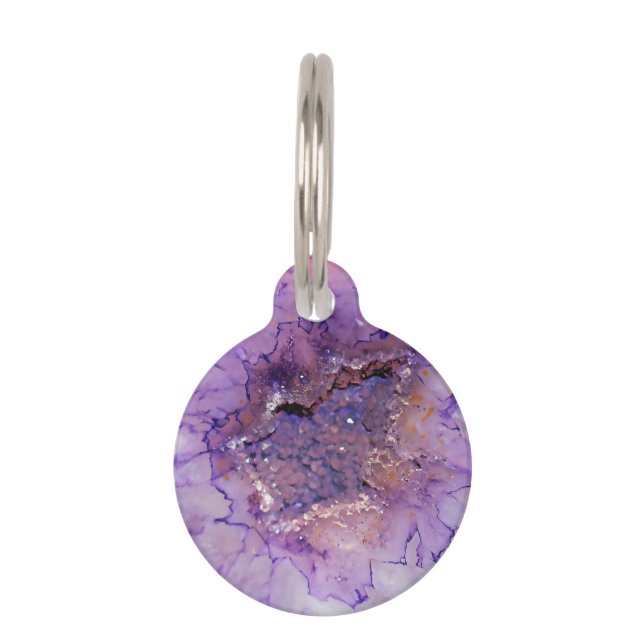 Falln Amethyst Geode Pet ID Tag (Front)