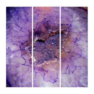 Falln Amethyst Geode Triptych