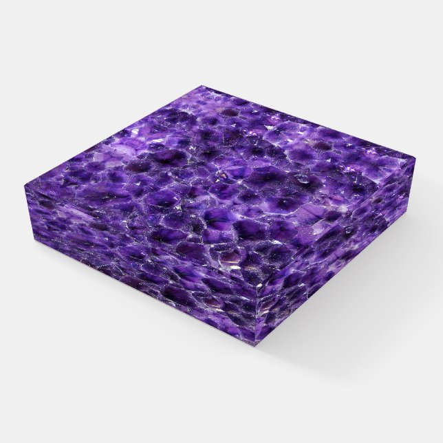 Falln Amethyst Peaks Paperweight (Angled)