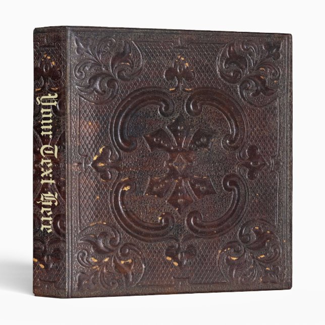 Falln Ancient Leather Book 3 Ring Binder (Front/Spine)