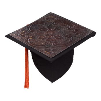Falln Ancient Leather Book Graduation Cap Topper by FallnAngelCreations at Zazzle
