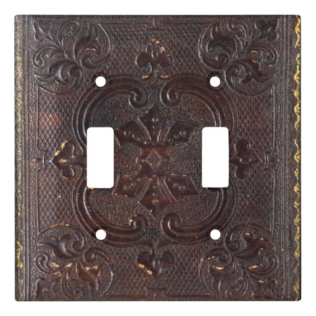 Falln Ancient Leather Book Light Switch Cover (Front)