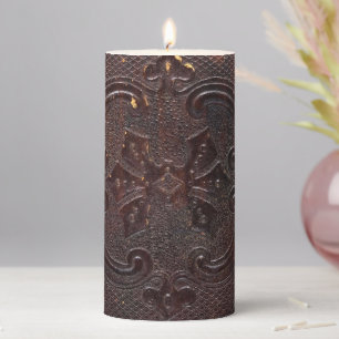 Falln Ancient Leather Book Pillar Candle