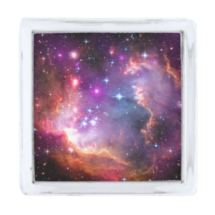 Falln Angelic Galaxy Silver Finish Lapel Pin