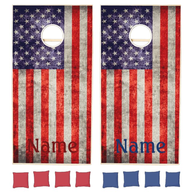 Falln Antique American Flag Cornhole Set (Set)