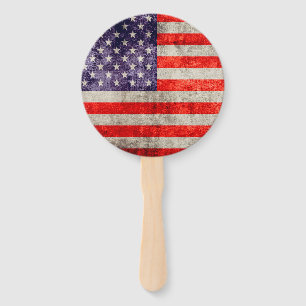 Falln Antique American Flag Hand Fan